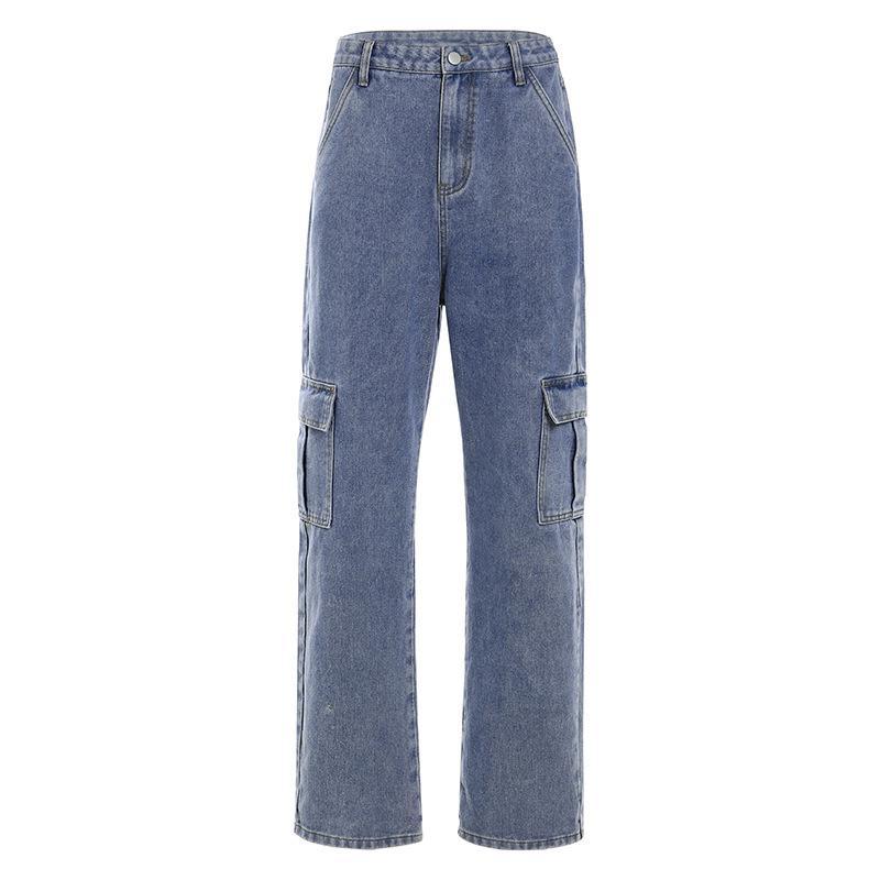 mid rise cargo jeans loose fit baggy jeans Mssaz Desses