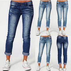Mid Rise Light Wash Knee Ripped Cropped Jeans Mssaz Desses
