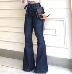 high waist belted butt lifting flare jeans Mssaz Desses
