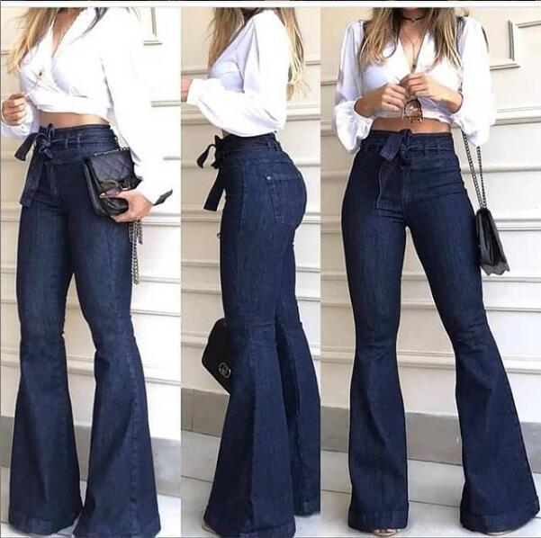 high waist belted butt lifting flare jeans Mssaz Desses