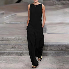 Elegant Long Pant Cotton Jumpsuit Mssza