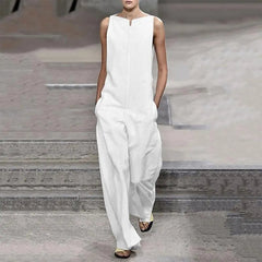 Elegant Long Pant Cotton Jumpsuit Mssza