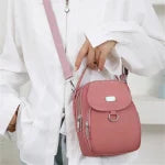 Casual Multiple Zip Pouch Chic Design Lightweight Nylon Shoulder Crossbody Bag Mssza