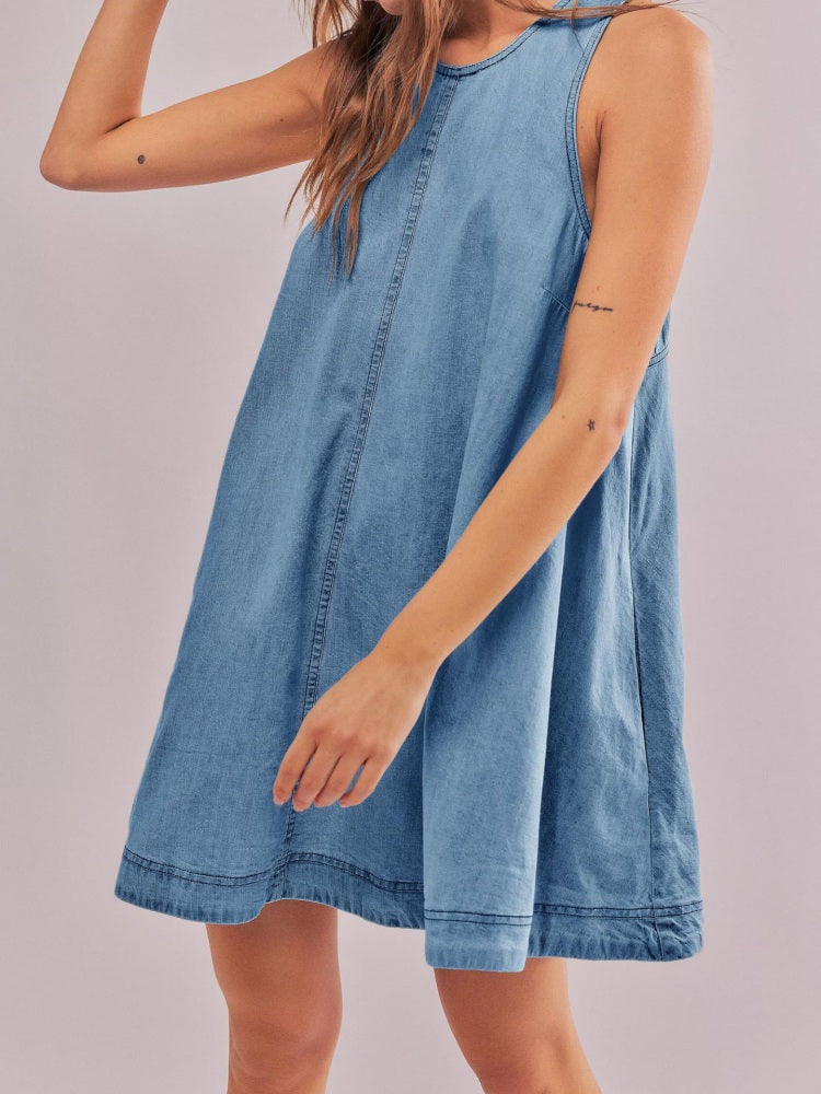 Sunset Stroll Denim Mini Dress Mssaz Desses
