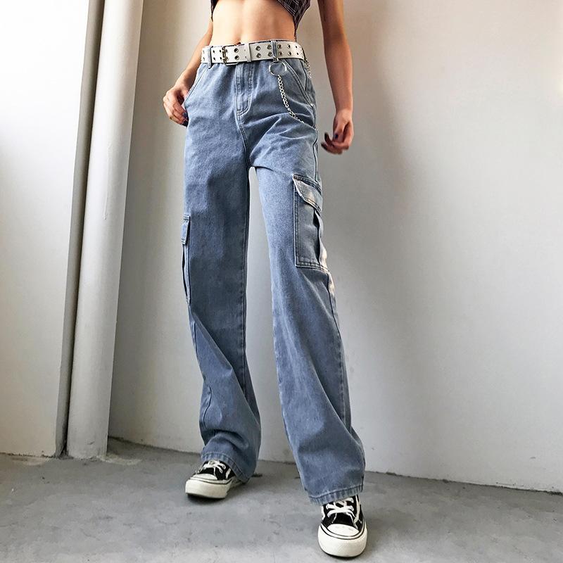mid rise cargo jeans loose fit baggy jeans Mssaz Desses