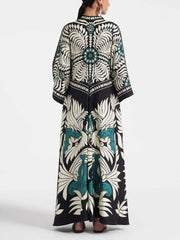 Magnifico Printed Maxi Dress Black Mssaz Desses