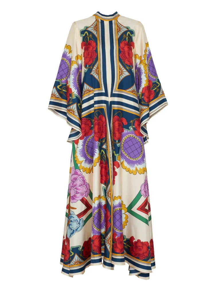 Magnifico Printed Maxi Dress Rust Mssaz Desses