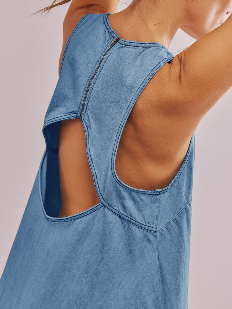 Sunset Stroll Denim Mini Dress Mssaz Desses