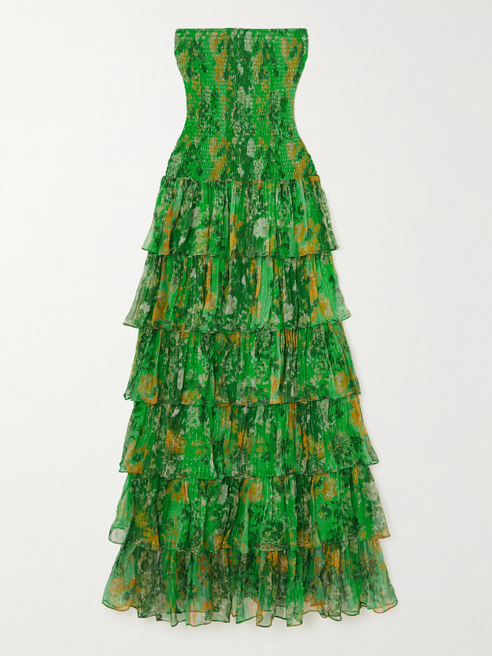 Strapless Layered Bandeau Floral Print Maxi Dress Mssaz Desses