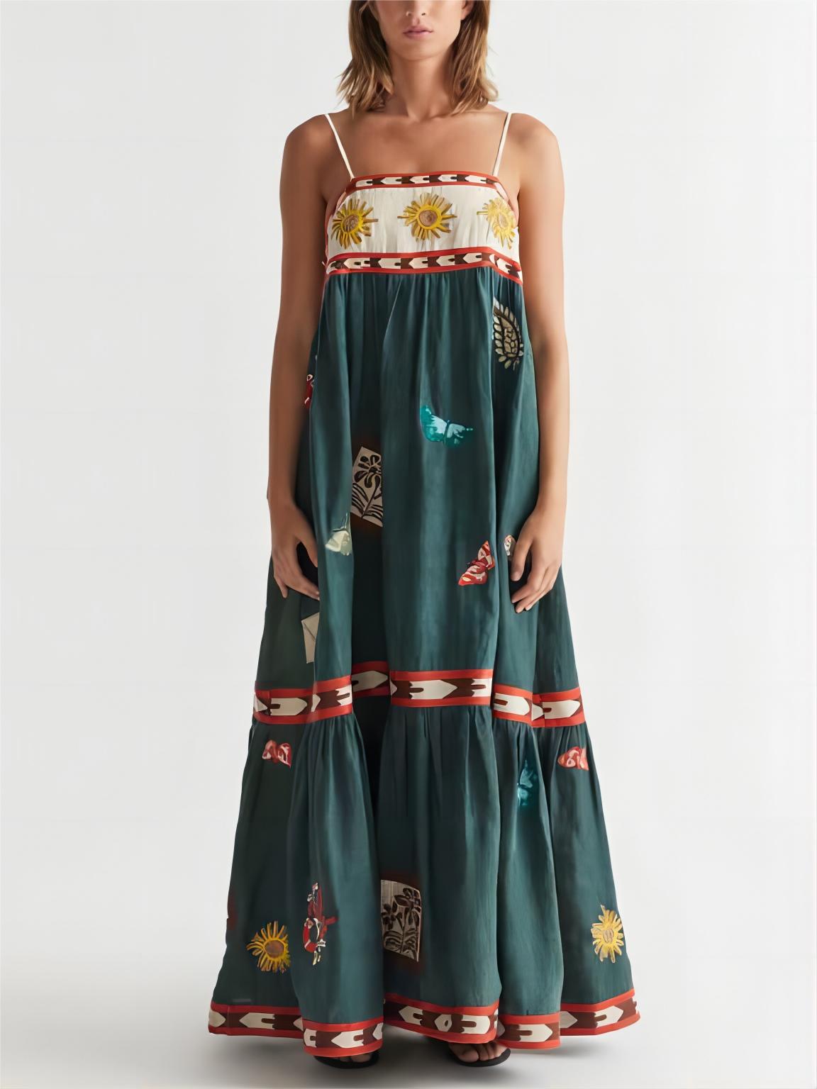 Fun Unique Printed Midi Dress Mssaz Desses
