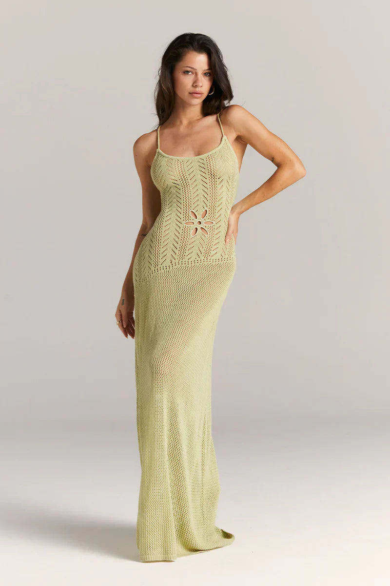 Cut-Out Knitwear Dress Floral Mssaz Desses