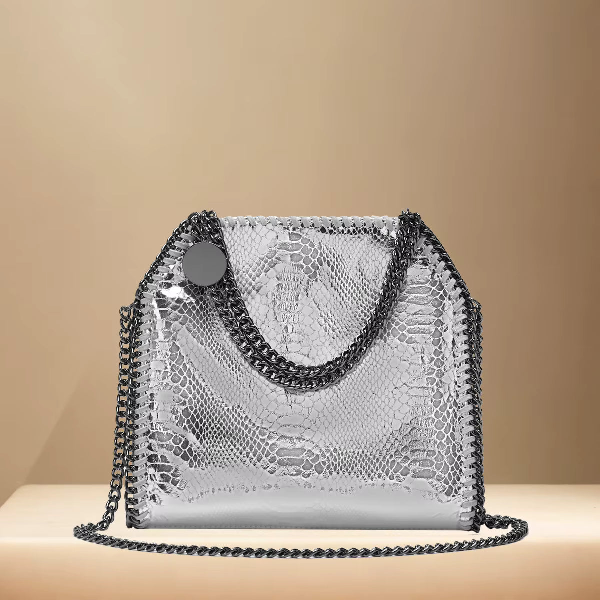 Luxury Single Cross Chain Shoulder Snake pattern Handbag Mssza