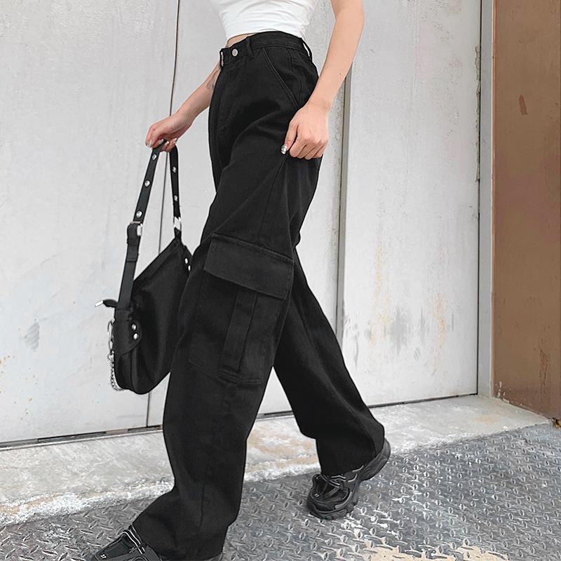 mid rise cargo jeans loose fit baggy jeans Mssaz Desses
