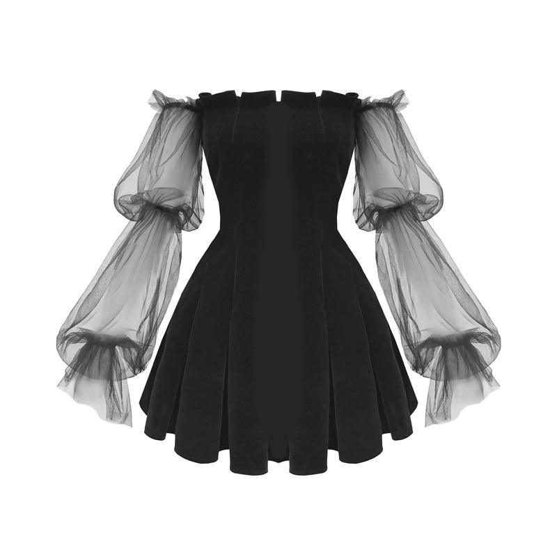 Off Shoulder Lantern Sleeve Mini Dress Mssaz Desses