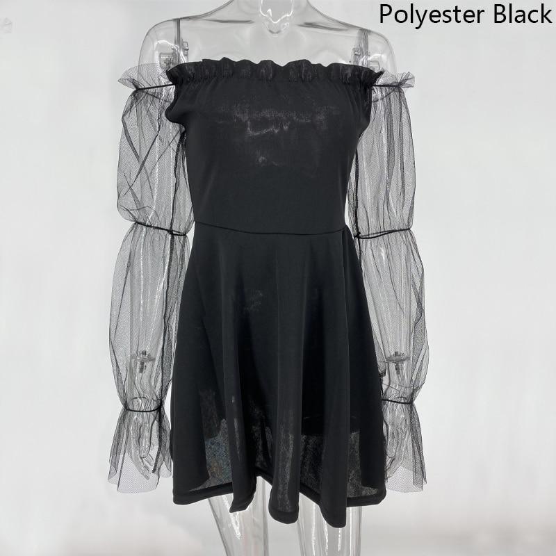 Off Shoulder Lantern Sleeve Mini Dress Mssaz Desses