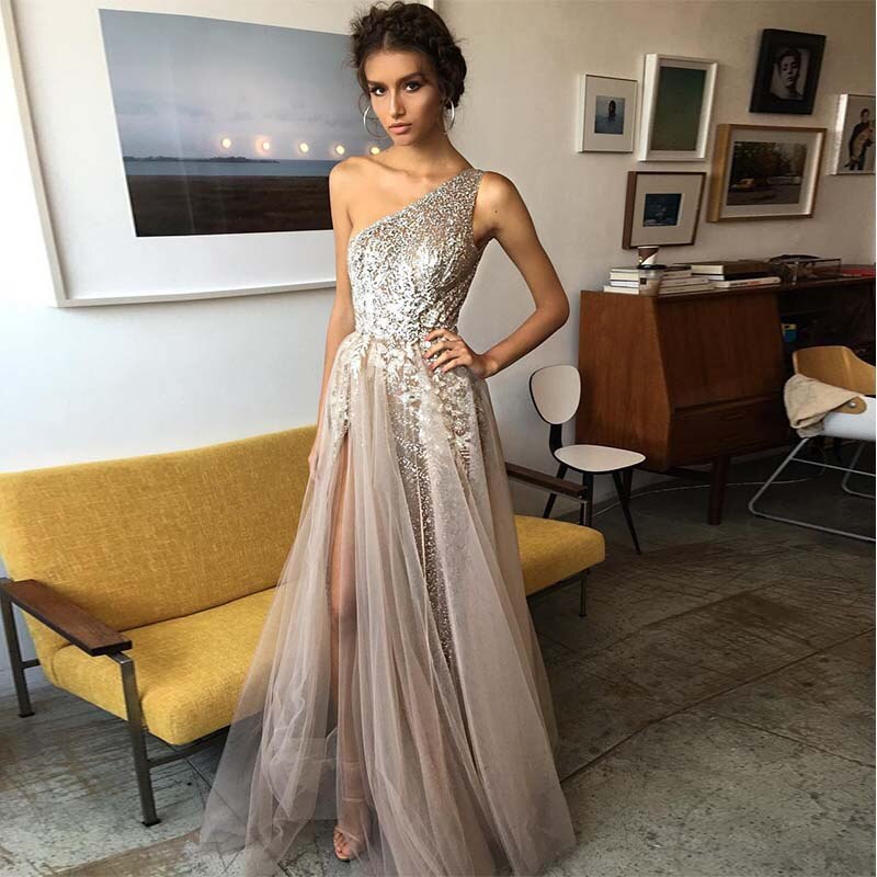 One Shoulder A Line  Slim Prom Party Dresses Mssaz Desses