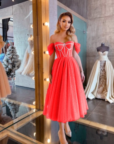 New Short Prom Dresses With Boat Neck Celebrity Dresses Mssaz Desses