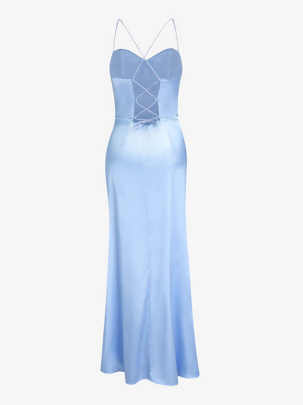 Fitted Satin Maxi Dress Mssaz Desses