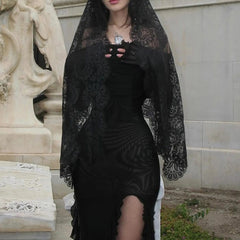 New European And American Gothic Dark Man Slim One Shoulder Mesh Long Casual  Dress Mssaz Desses