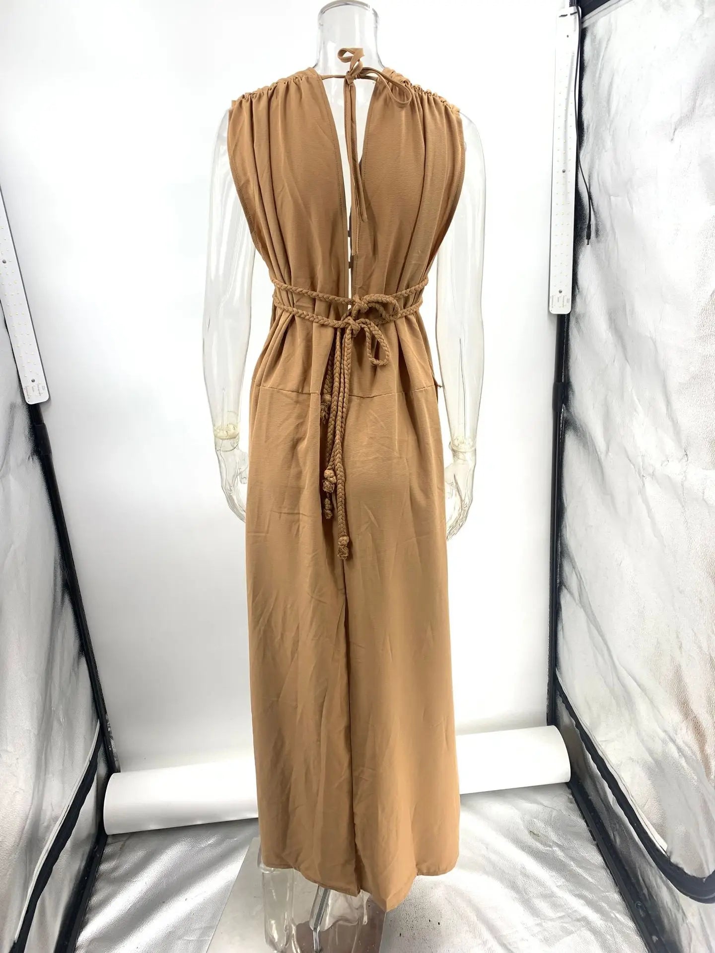 Hollow Out Off Shoulder Backless High Split Maxi Dress Mssaz Desses