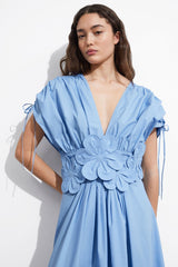 Maggie Floral Appliqué V-neck Maxi Dress Mssaz Desses