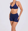Trendy Knitted Spandex High Waist Hip-lifting Shorts Seamless Yoga Suits Mssza
