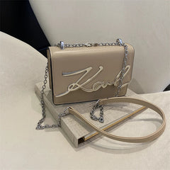 Metal Letter Chain Link Strap Magnetic Button for Daily Use Crossbody Bag Mssza