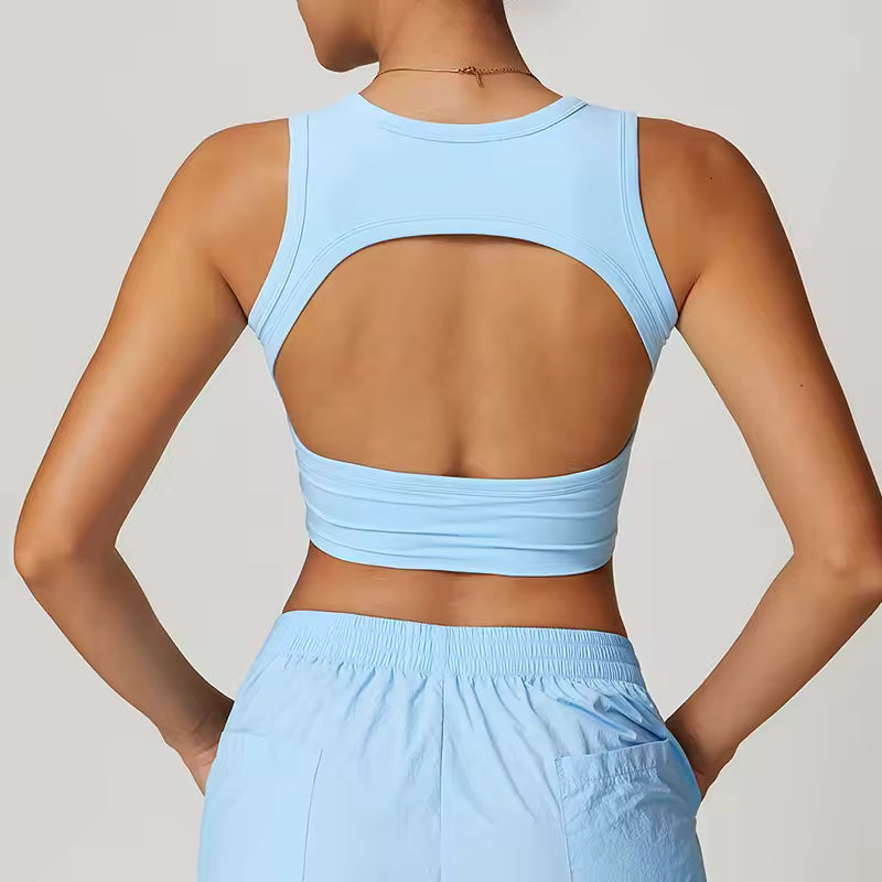 Trendy Breathable Shockproof Quick-Dry Yoga Backless Sports Bra Mssza