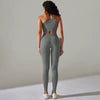 One Shoulder Crop Top High Waist Leggings Ribbed Two Piece Set Mssza