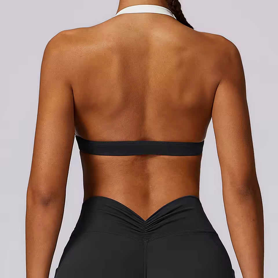 Trendy Breathable Shockproof Quick Dry Halter Gym Sport Bra Mssza