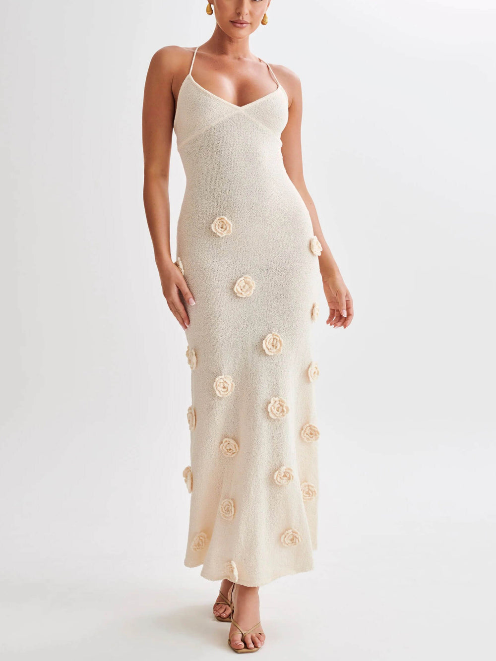 Knitted Floral Maxi Dresses Mssaz Desses