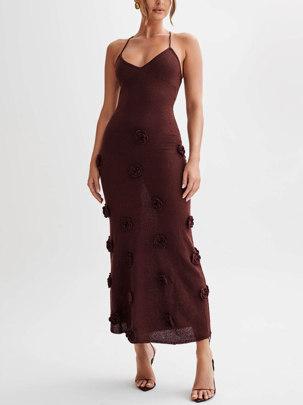 Knitted Floral Maxi Dresses Mssaz Desses