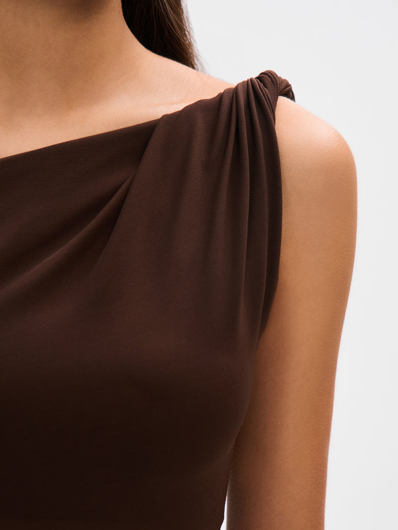 Espresso Sisal Mesh Maxi Dress Mssaz Desses
