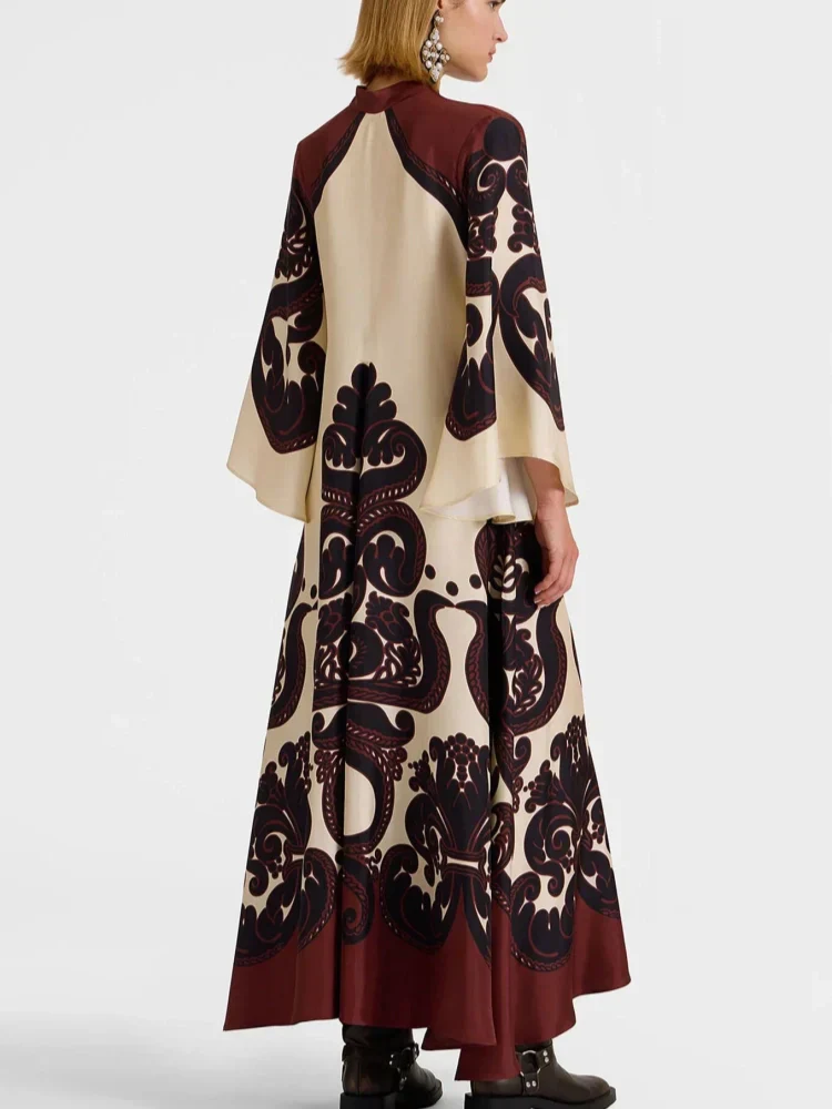 Grenadilla Print Satin Dress Mssaz Desses