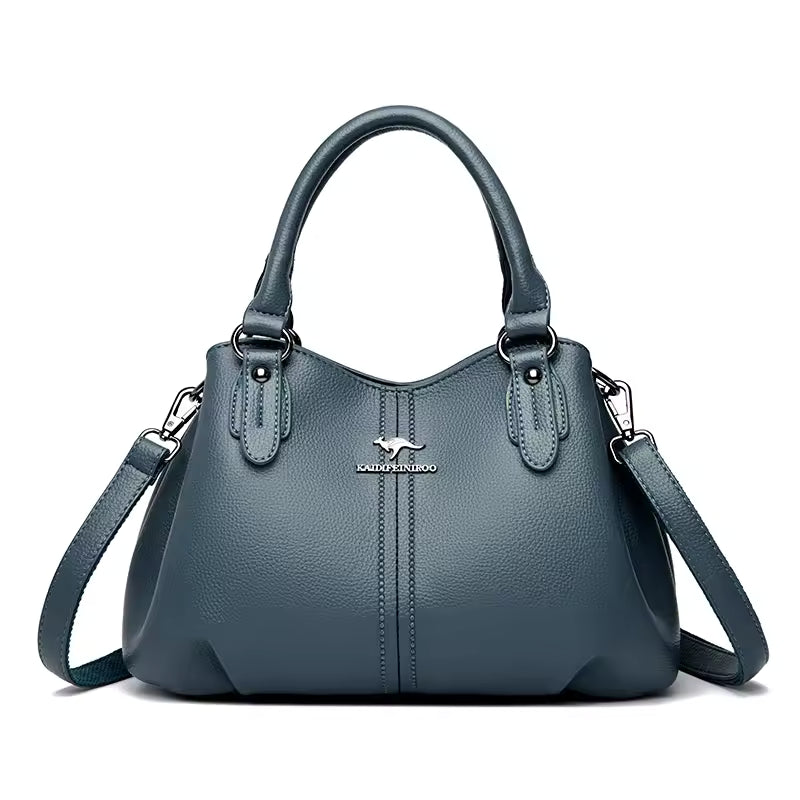 3 Layers Casual Soft Leather Luxury Messenger Tote Shoulder Crossbody Bags Mssza