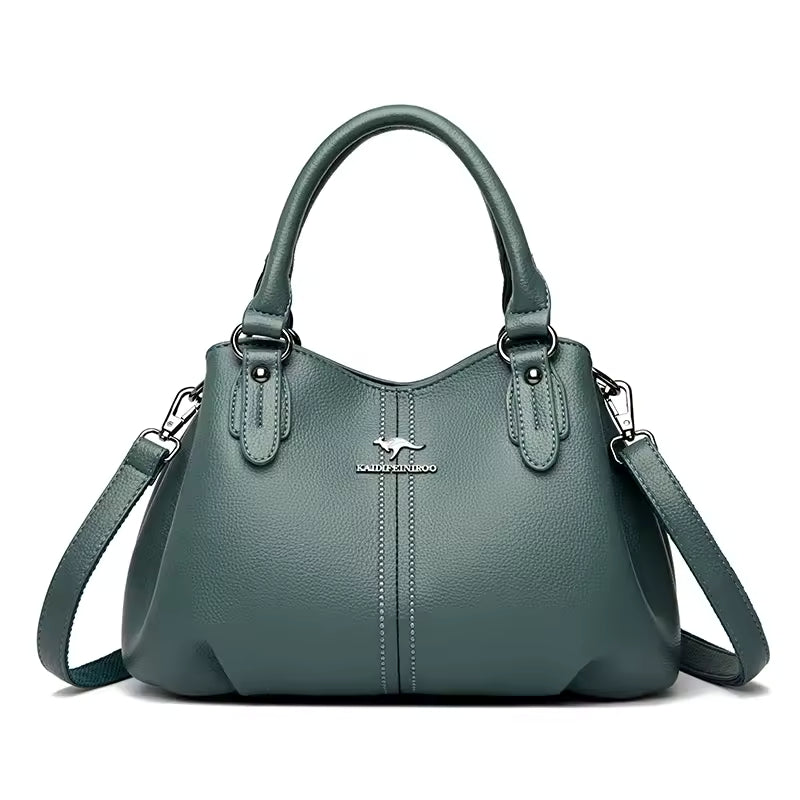 3 Layers Casual Soft Leather Luxury Messenger Tote Shoulder Crossbody Bags Mssza