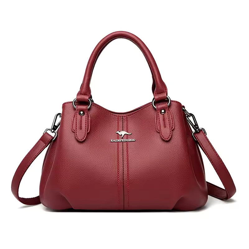 3 Layers Casual Soft Leather Luxury Messenger Tote Shoulder Crossbody Bags Mssza