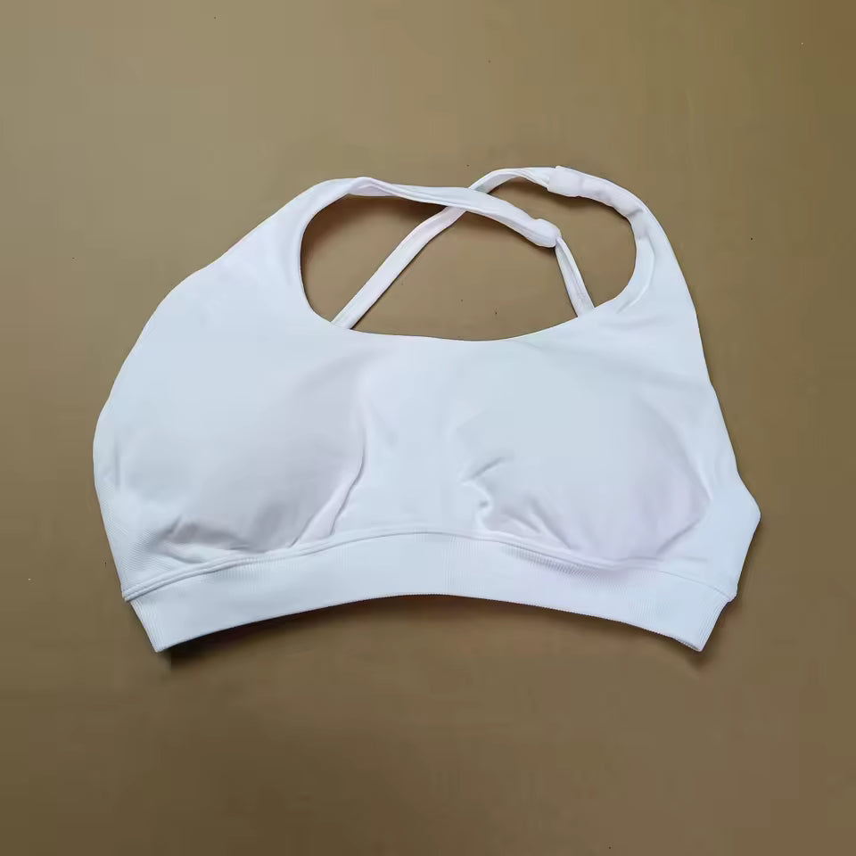 Casual Impact Asymmetric Nylon Backless Halter Fitness Gym Top Mssza