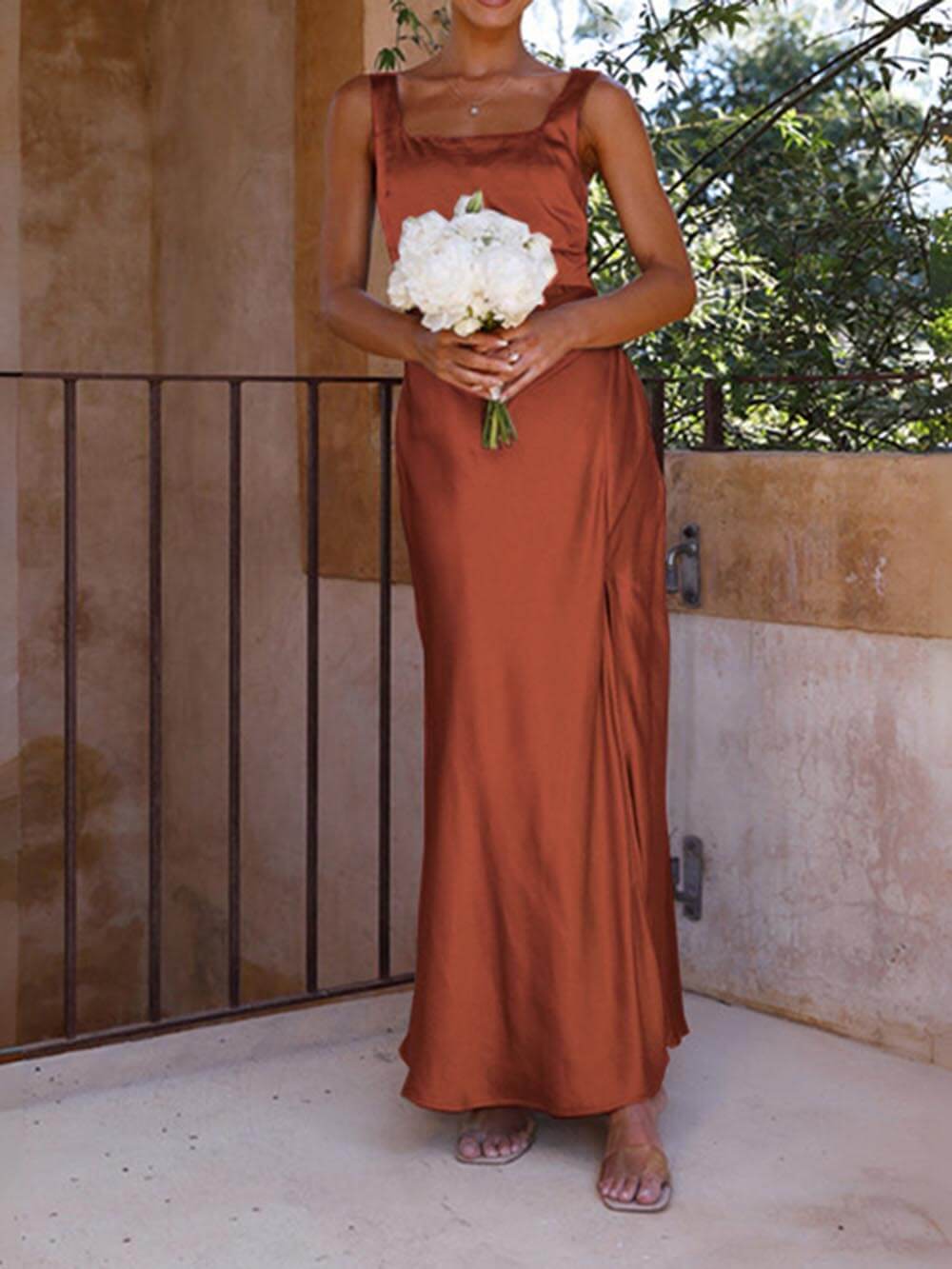 Halter Satin Bridesmaid Prom Maxi Dresses Mssaz Desses