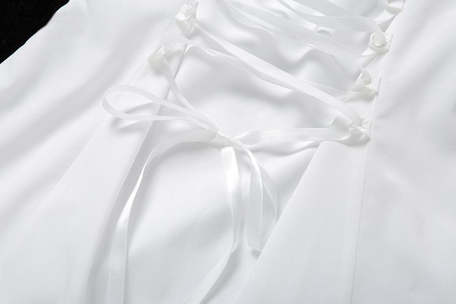 elegant bow white female mini dress Mssaz Desses