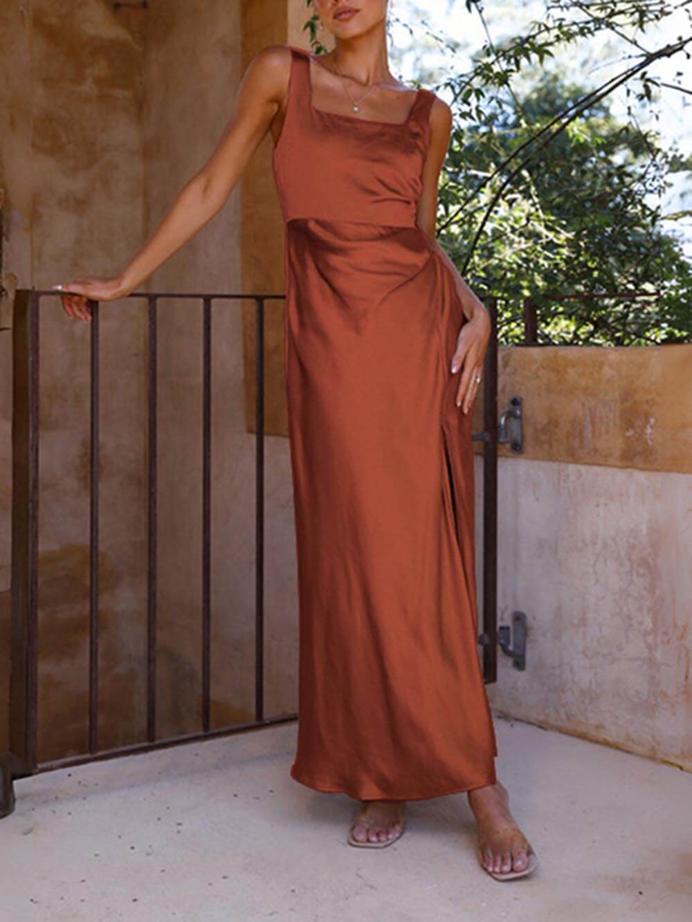 Halter Satin Bridesmaid Prom Maxi Dresses Mssaz Desses