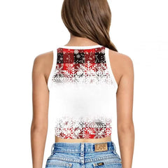 Merry Christmas 3D Digital Print Sleeveless O-neck Streetwear Crop Top Mssza