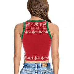 3D Digital Print Sleeveless O-neck Merry Christmas Streetwear Crop Top Mssza
