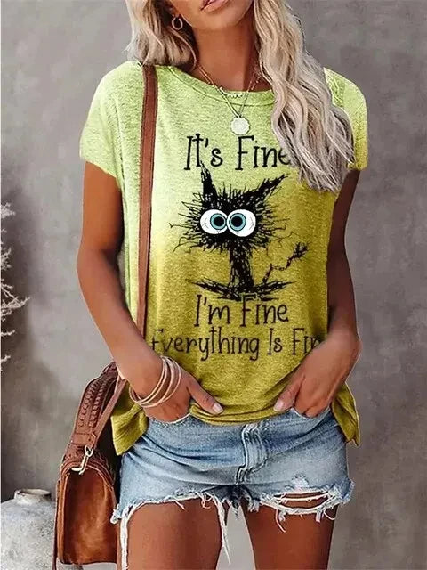3D Print Cartoon Cats Fine Casual Short Sleeve T Shirt Mssza