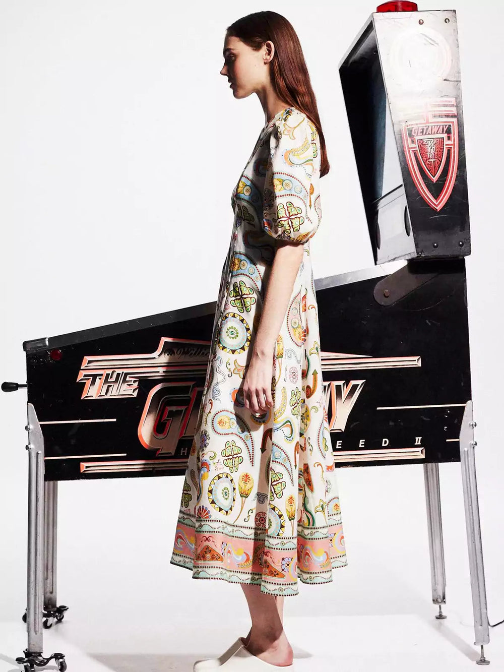 Arcade Dreams Printed Midi Dress Mssaz Desses