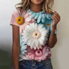 3d Floral Printing Casual Tees Basic Oversized Tops Mssza