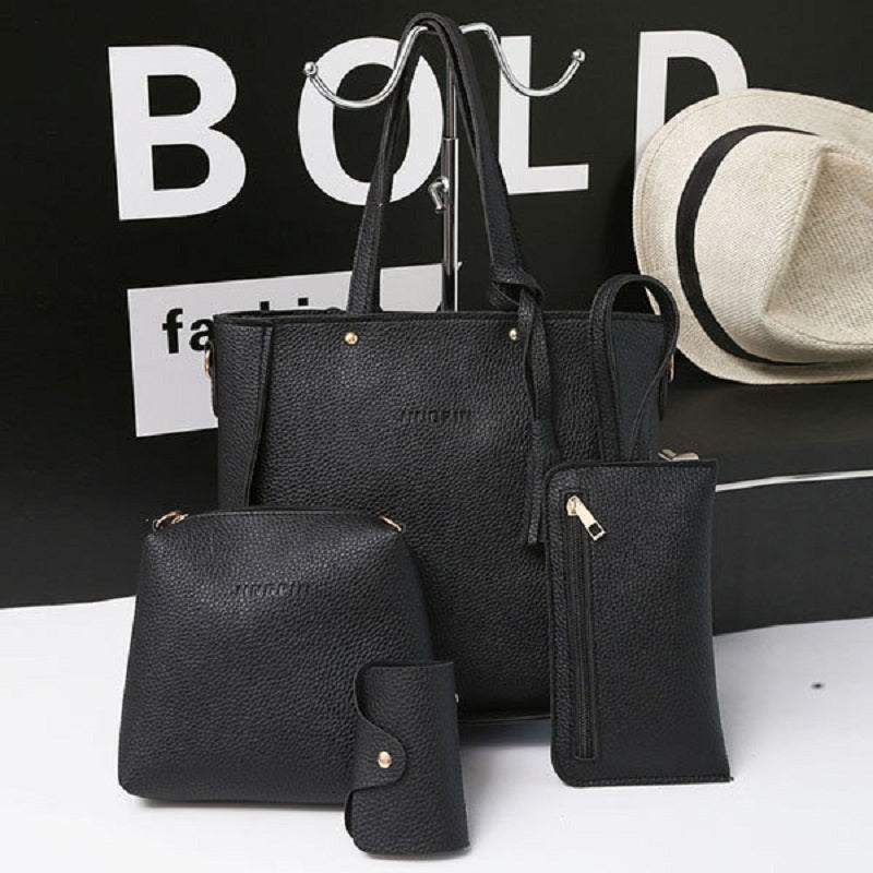 4 PCS PU Leather High-end Handbags For Women Shoulder Bags Mssza