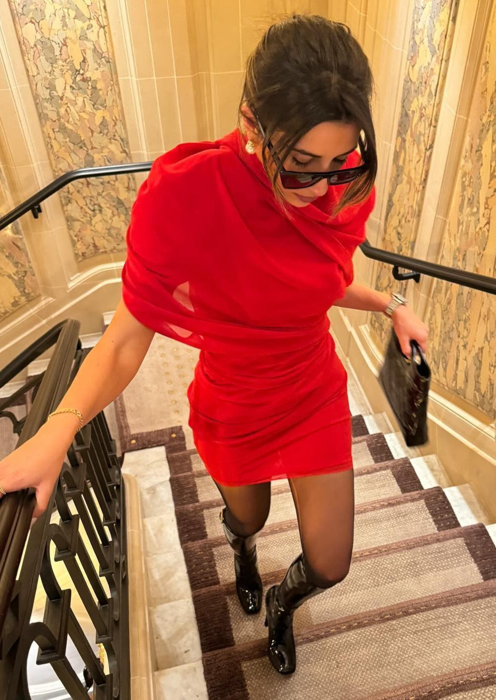 Kiri Asymmetrical Pleated Mini Dress Mssaz Desses
