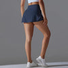 Casual Double Layer High Waist Stretch Athletic Workout Shorts Mssza