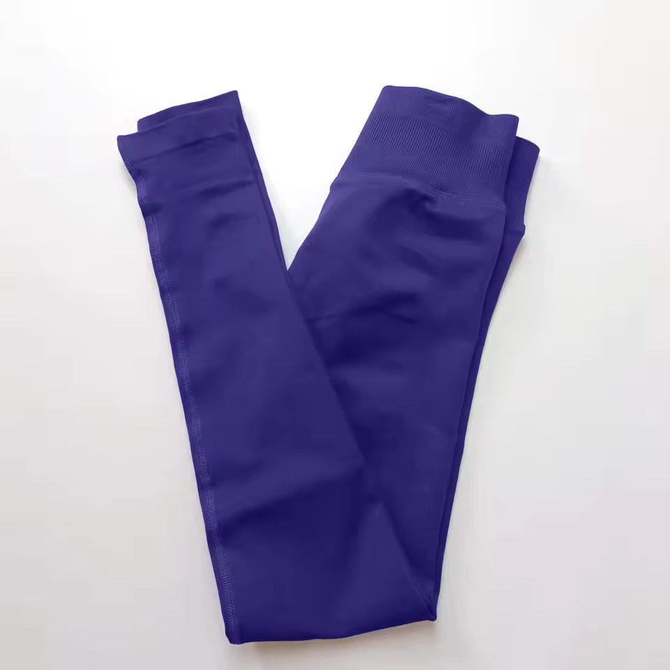 Trendy Low Ribbed Band Sports Yoga Impact Tights Leggings Mssza